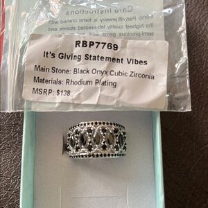 RBP7769 Black Onyx Cubic Zirconia Ring